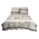 Летний шелковый комплект, шелковая простыня, летнее одеяло, прохладное одеяло, 4 предмета