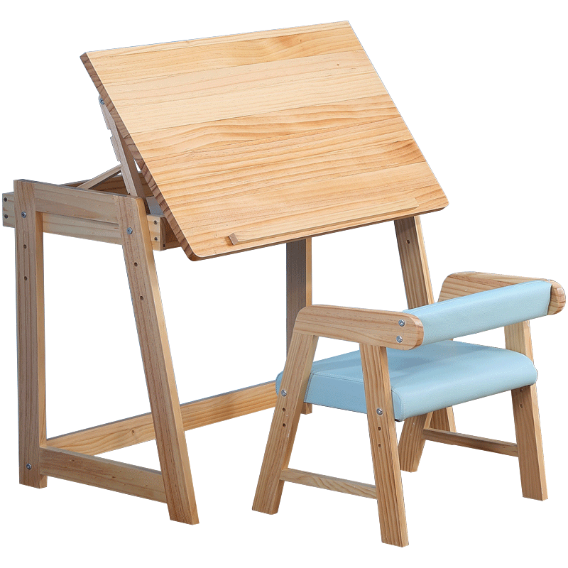 childrens wooden desk and chair