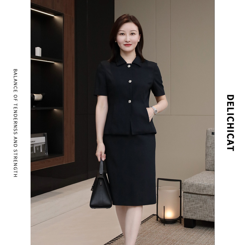 Delichicat丨 "Efficiency Day and Night" Business Casual Style Professional Short-Sleeved Jacket/Skirt Suit for Summer Delichicat丨 "Efficiency Day and Night" Business Casual Style Professional Short-Sleeved Jacket/Skirt Suit for Summer
