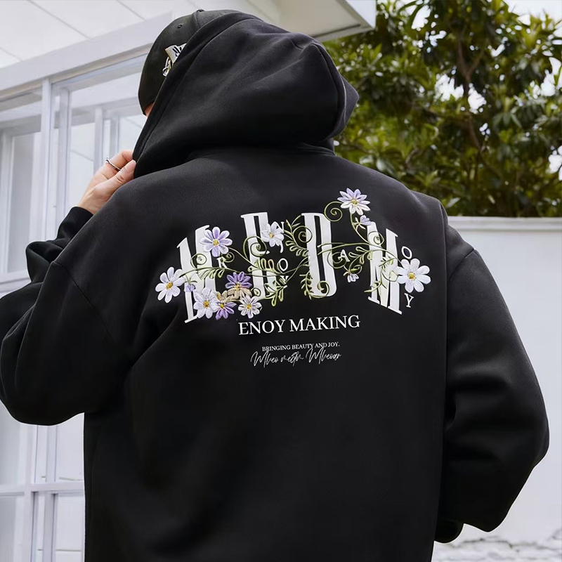 【All Three Tags Complete】Medm Heoar Floral Embroidery Zip-Up Couple's Hoodie Cardigan Loose-Fitting Sweatshirt