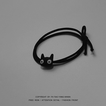 Clockwork little black cat dark head rope