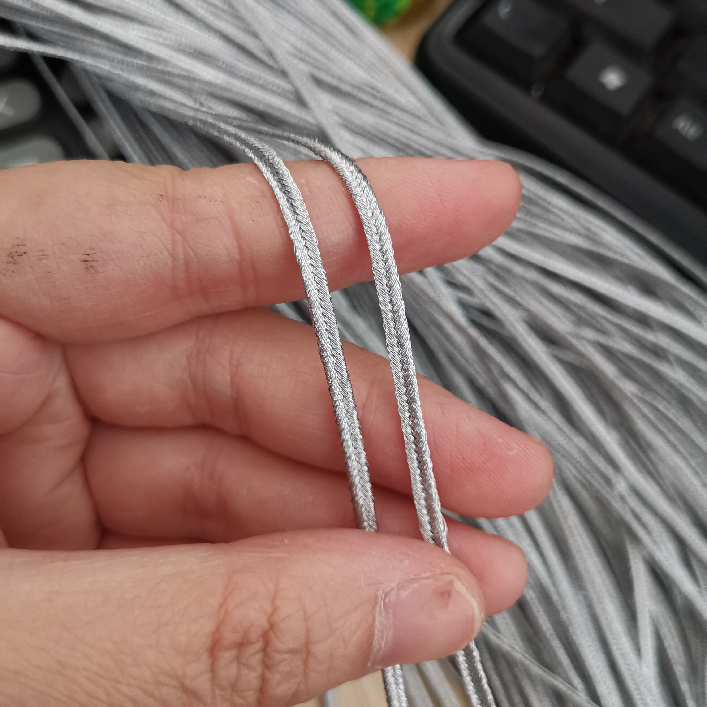 3mm middle color gold light gold concave belt snake belly belt groove rope KK Ruyi belt doll clothing accessories