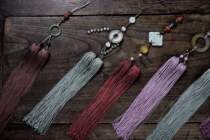 Tassel pendant handmade with ancient methods traditional craft car hanging fan pendant lapel length 38 cm