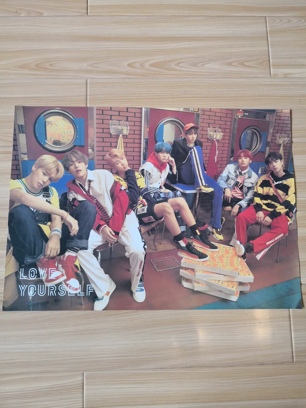 Официальный постер с подписями BTS, подлинный постер с подписью BTS, официальный подлинный постер с подписью