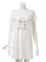 Du's spot Japanese ice cream big name ice cteam letter comfortable fabric girl's long T-shirt dress
