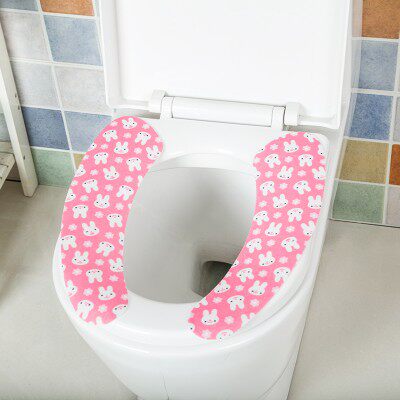 Cartoon toilet cover waterproof cushion able to cut adhesive toilet cushion repeatedly washed with toilet sticking to sitting poop cushion