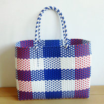 Popular new vegetable basket bag handmade woven basket shopping basket waterproof environmental protection hand carry grocery shopping basket fashion hand basket