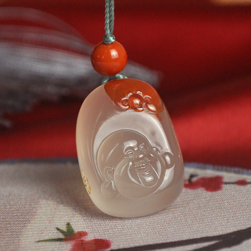 Natural cool mountain South red Manau Mille Buddha hanging pendant lychee frozen Won Southwest red large belly Buddha Buddha Ornament Accessories Pendant