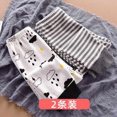 (Pack of 2) Baby sanitary pants open file pure cotton single outer wear baby pajamas 1 children's underwear sanitary pants 3 years old