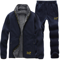 2023 Winter Thickened and Velvet Fleece Clothes and Pants Suits Mens Cold-Resistant Warm Casual Sports Clothing into Tibet