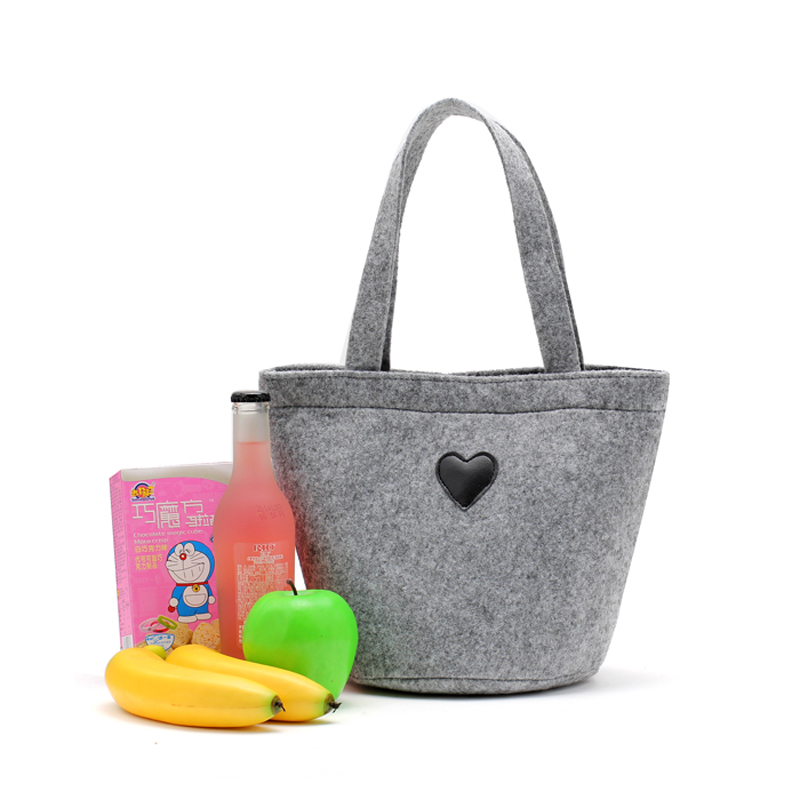 Spring and autumn lovely love cylinder warm felt and packed lunch bag B3430