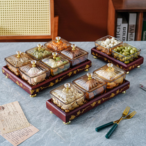 Fruit plate snack plate Chinese fruit plate household living room with lid dry glass creative Net red candy box