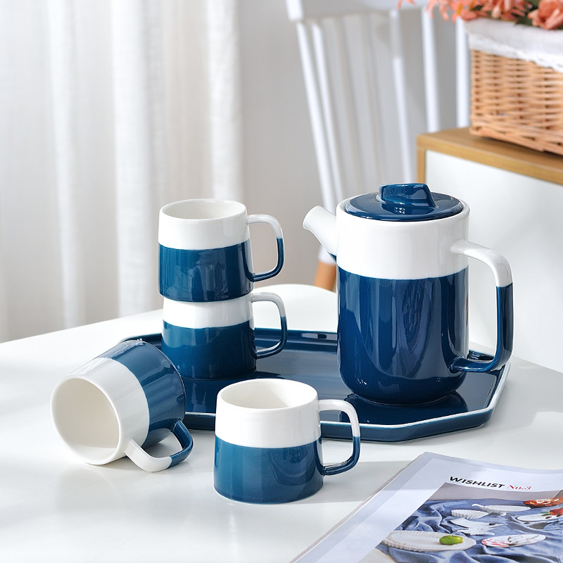 Nordic Teacup set Household living room Ceramic drinking cup Mug set Cup Cold water pot Teacup water set