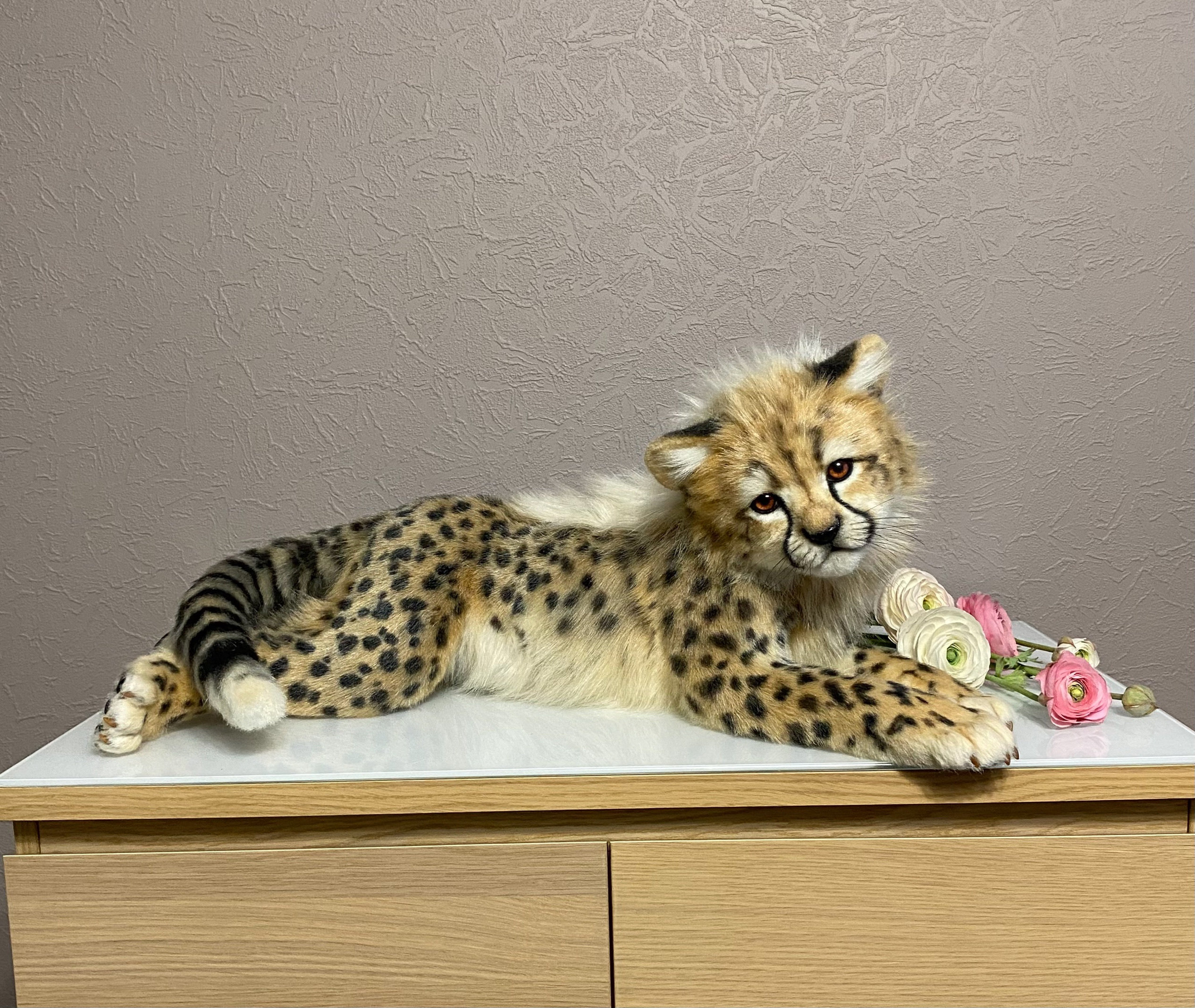 探寻自然之美，邂逅俄罗斯艺术之作🐾 | 定制代购仿真猎豹幼崽野生动物52cm 俄罗斯艺术家玩偶全身可动-艺术家手办-淘宝好物网, image size:2532x2136