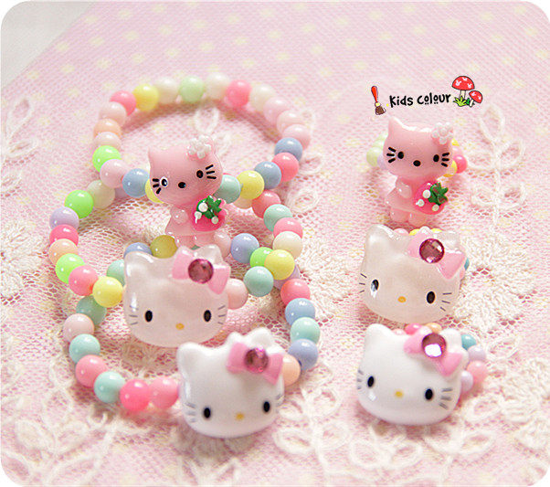 Children's baby girl little princess jewelry Kitty cat HelloKT cat suit (hand ring)