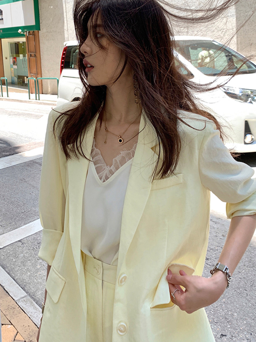 CloudSweet High Set Limited Import Triacetate Design Sense Suit Jacket Shorts Suit