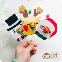 10 Christmas Lollipop decorative cards Childrens Christmas Party Candy Packaging Message Sugar Insert Card