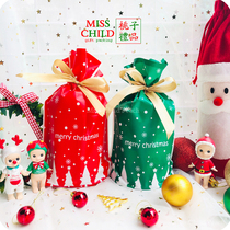 10 Red and Green Christmas Tree Christmas Drawstring Bags Christmas Gift Bag Candy Decoration Gift Bag Corset Pocket