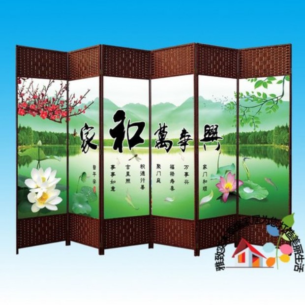 Mây vải màn hình phân vùng thời trang rơm gỗ phòng khách cửa sổ màn hình gấp khách sạn màn hình văn phòng hiên - Màn hình / Cửa sổ vách ngăn phòng bếp bằng gỗ