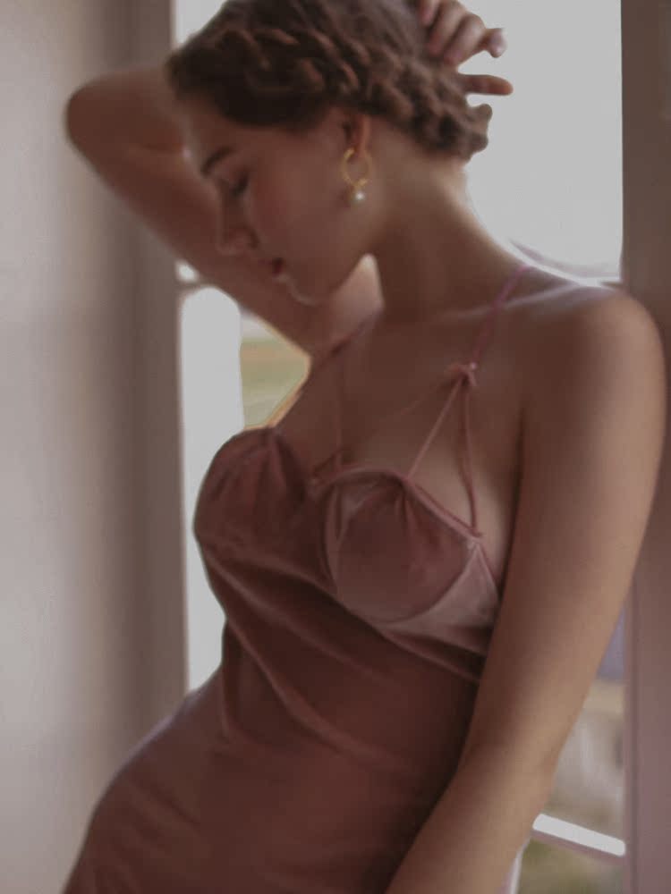 Premium Korean velvet with cotton pad jumpsuit night dress tube aunt 10: 30 A-065 Sexy underwear pajamas can be worn outside