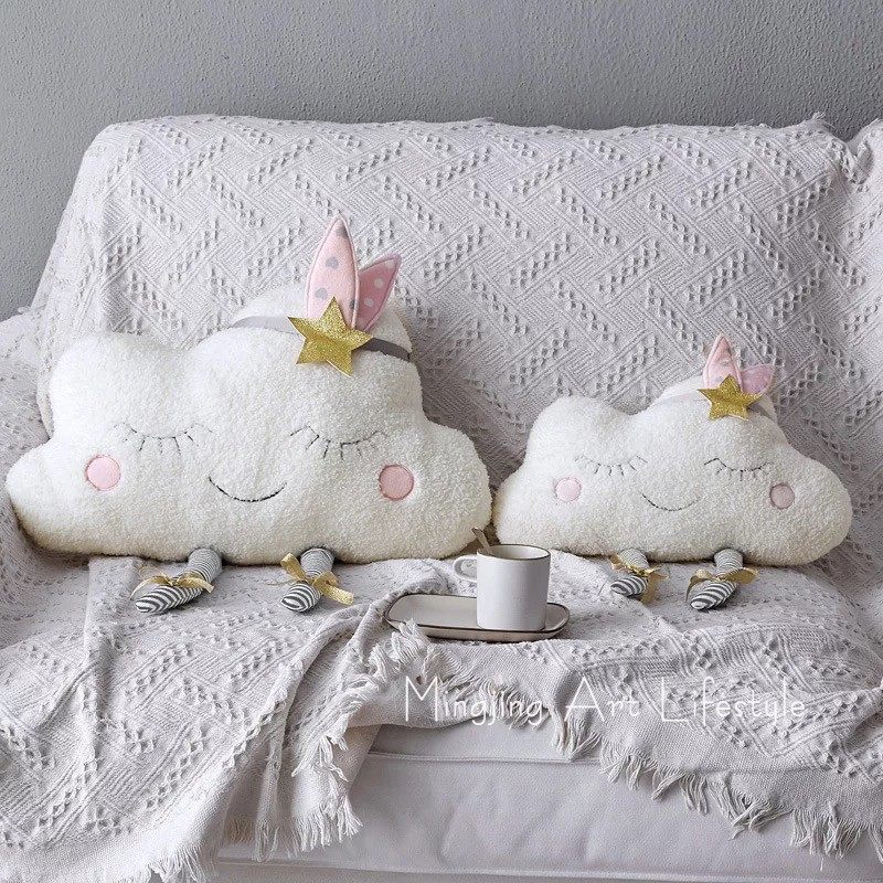ins Nordic plush cloud Dowl Pillow Doll Leaning Pillow Home Children Room Decorated with pillow car swing piece
