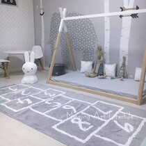 Nordic Childrens House Floor Mats Crawl Mats Hop-hop Hop Ggames Store Decoration Long Suede Rug Children Photography Props