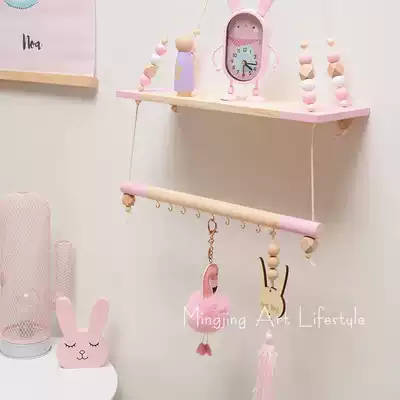 ins same partition children's room decoration partition rack wall decoration wall hanging single layer upper plate lower stick clothes hanging