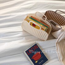 Inwind net red 4 Thrones Handmade basket Street Pat Handbag Children Picnic Picnic Food Cashier Bags Photographic Props