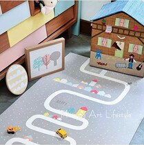 ins Nordic Color Highway game cushion childrens baby crawl cushion childrens room decorated carpet floor mat