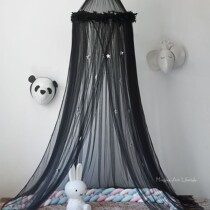 ins Nordic art Feather Stars Dome Bed Mantle Decorative Mosquito bed Ceiling Veil children Photographic Bed Mantle