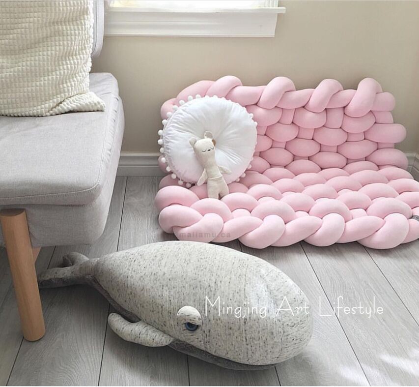 Nordic Climbing Mat Hemp Flowers Handwoven Cushion Baby Crawl Cushion Anti Slip Ground Mat Game Mat Photography Props-Taobao