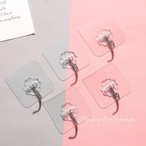 Nordic transparent hole-free hook strong viscose adhesive hook modern minimalist home kitchen wall-mounted matte