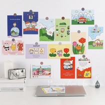 ins home decoration hand-painted cute cartoon card Net red shop dormitory wall decoration card wall sticker