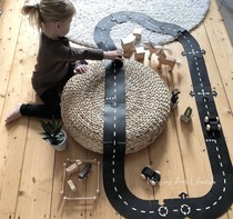ins childrens car track splicing building blocks build motorway track puzzle building blocks PVC soft rubber plastic