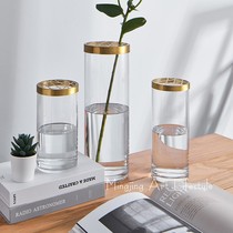 Nordic minimalist straight glass vase simple transparent glass branch vase hydroponic flowers home living room vase