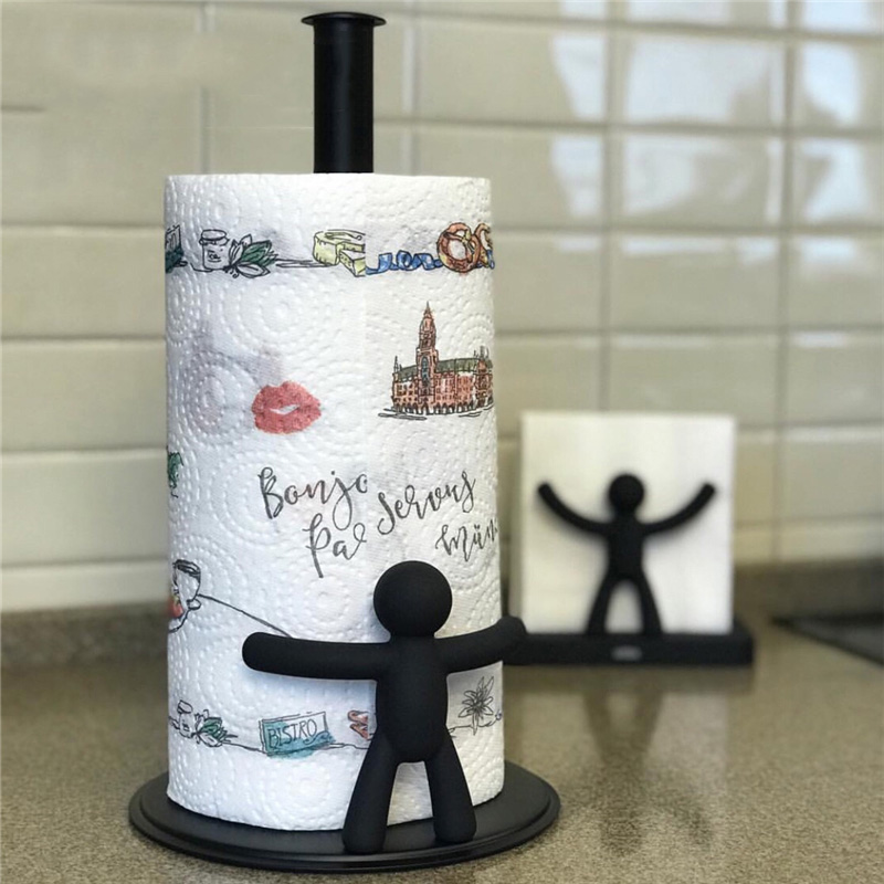 umbra paper towel rack Kitchen vertical roll toilet paper rack Oil-absorbing paper rack One-handed non-perforated cling film storage shelf ins