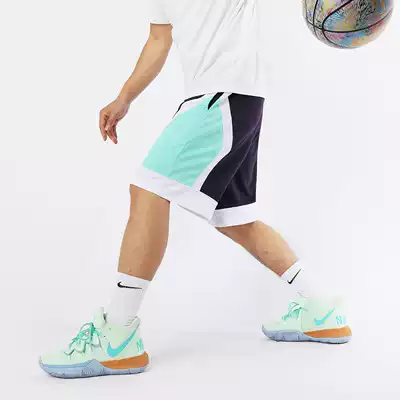 Geometric splicing basketball pants men's loose trend sports shorts quick-dry over-the-knee five-point pants running fitness training pants