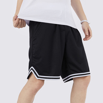 American basketball shorts mens black and white summer running training fitness pants loose knee sports five-point pants womens trend