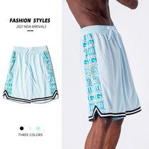 Green basketball shorts couples quick-dry loose five-point pants casual sweatpants beach pants tide women Summer men