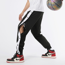 National tide basketball breasted pants Full open buckle side row high street summer large size pants Loose-legged trousers mens spring and autumn