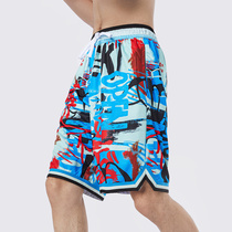 American basketball shorts mens ins tide hip hop graffiti five-point pants men Street loose casual sports shorts