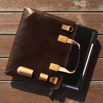 Manual Bull Leather Commuter Multifunction Cross Section Genuine Leather Single Shoulder Inclined Satchel Bag Male Lady Business Hand Briefcase