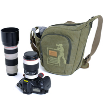 Ginnifer 01306 one-shoulder casual canvas photography bag 5D4 oblique cross water drop triangle SLR camera bag long shoulder strap