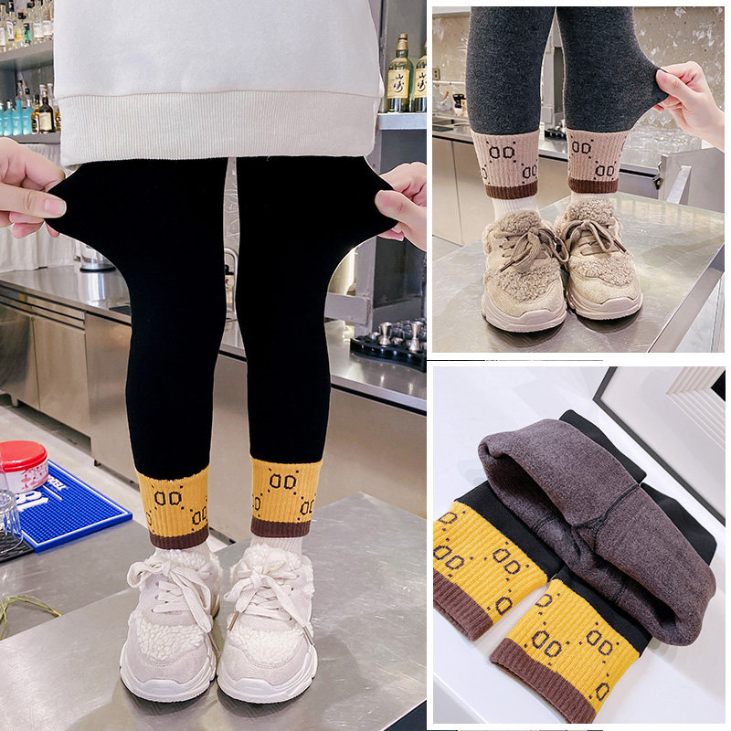 South Korean girl's autumn winter inside lap pants to wear new children plus suede thickened Korean version of the women's baby autumn winter pants
