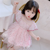 Korean girls summer dress 2020 new girl yarn dress Western style female baby super fairy yarn skirt tide