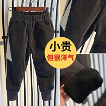 South Korean boy gush pants 2021 Children light core suede cotton pants male baby 1-3 years old thickened One over winter pants 0