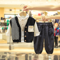South Korean mens baby spring and autumn Ji Yangqi Three sets of children sweaterssweaters new boys autumn clothing handsome suit surges