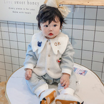 Korean female baby winter thick jumpsuit female baby winter vest suit spring and autumn cute clothes