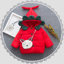 Korean girls new winter down cotton clothes childrens foreign cotton clothes womens baby winter clothes childrens princess coat