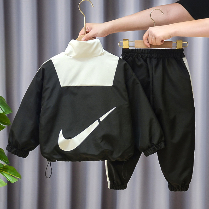 South Korean boy's autumn clothing suit 2021 new trendy men's baby Yangpie fried street Two sets of children's spring and autumn children's clothing